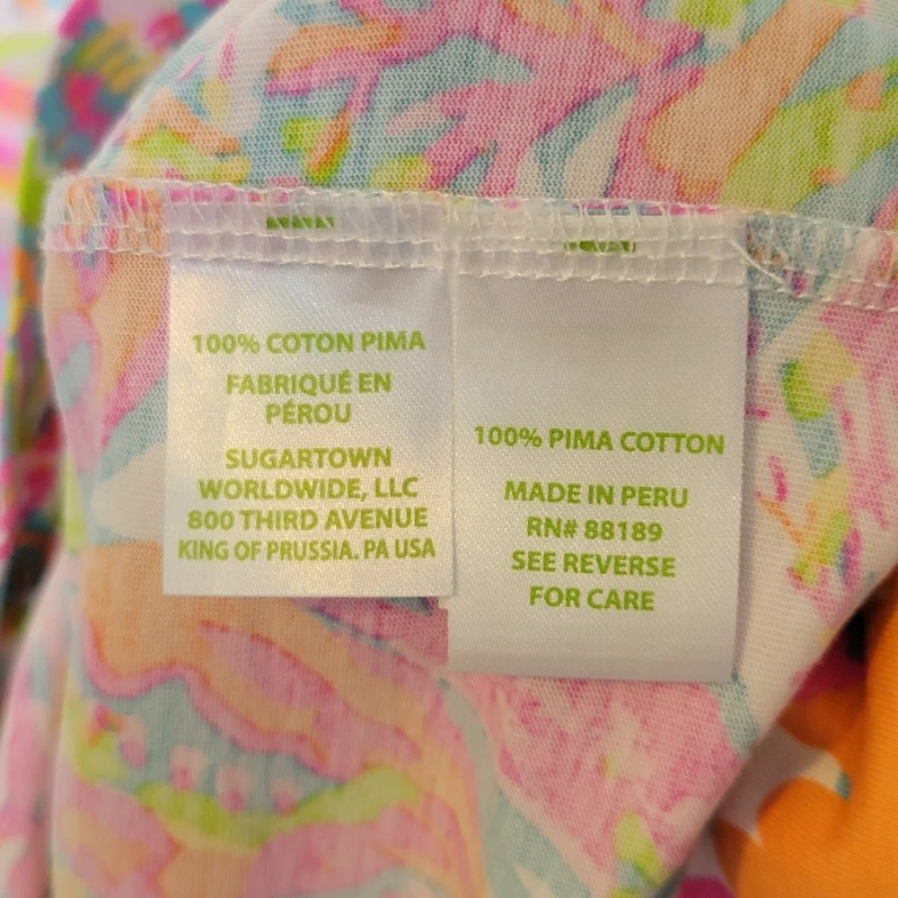 Lilly Pulitzer Christie Scuba to Cuba V-Neck 100%‎ Pima Cotton Dress Size Medium